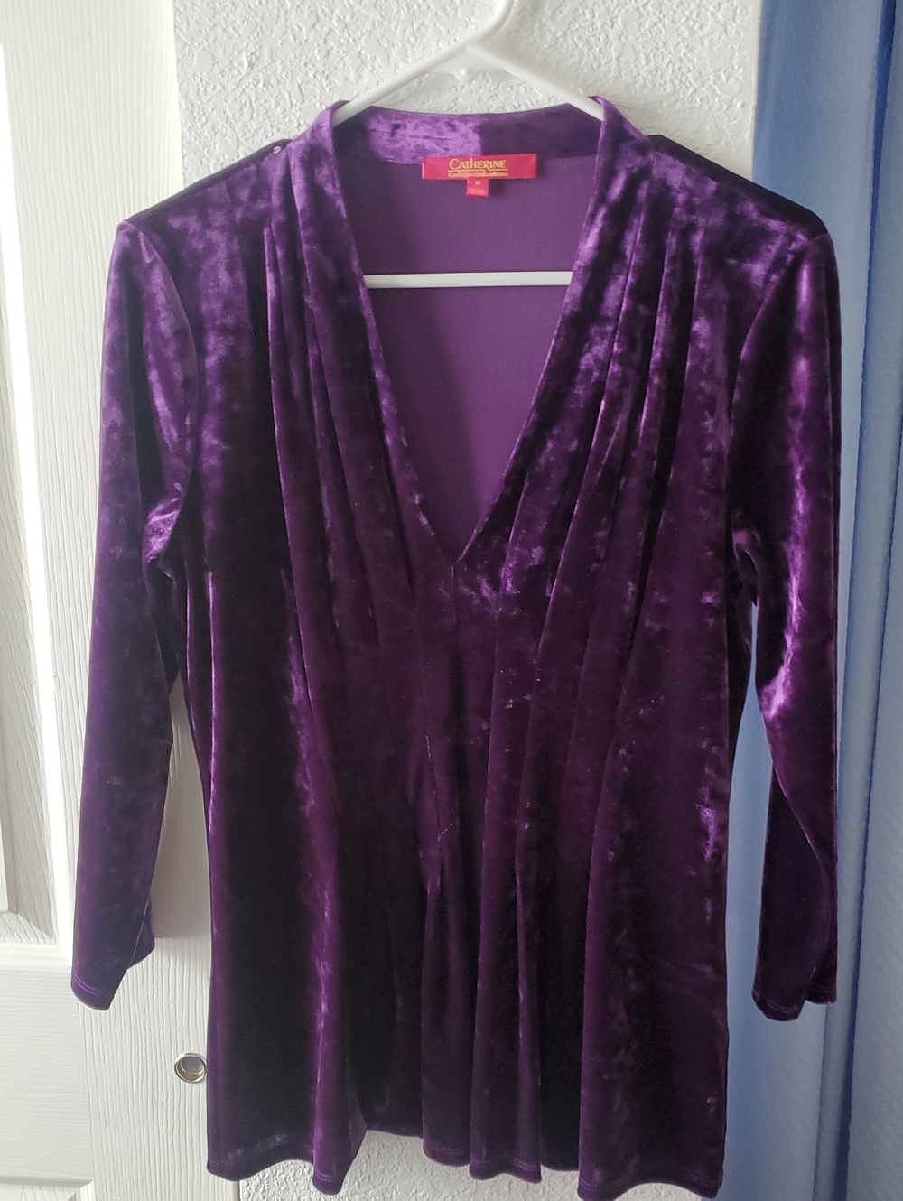 Catherines Deep Purple Velvet Top with Satin Label